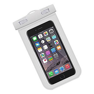Capa de Celular Transparente Branco Prova Dágua Universal