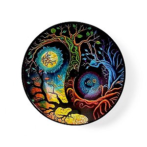 Incensário de Ying e Yang Alinhamento Espiritual 10 cm