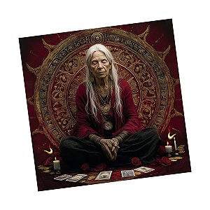 Toalha para Leitura de Tarô Vovó Cigana Espiritual 70 cm