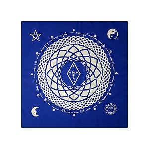 Toalha para Tarô Elemental 4 elementos com Brilho Az Cinza