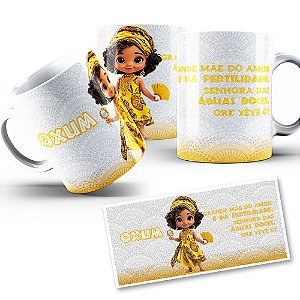 Caneca Oxum mirim Coleção Orixás Umbanda Candomblé 325ml