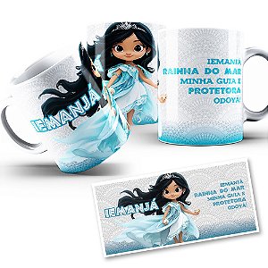 Caneca Iemanjá mirim Coleção Orixás Umbanda Candomblé 325ml