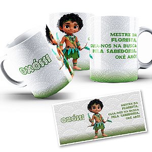 Caneca Oxóssi Mirim Coleção Orixás Umbanda Candomblé 325ml