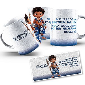 Caneca Ogum Mirim Coleção Orixás Umbanda Candomblé 325ml