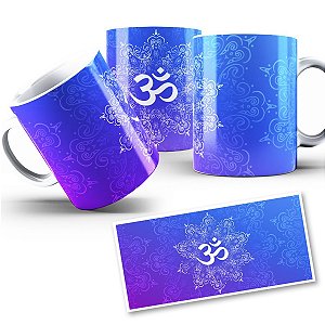 Caneca OM Degradê Azul Som do Universo Espiritual 325ml