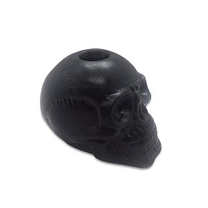 Porta Velas de Caveira Preta Detalhada Alta Qualidade 6 cm