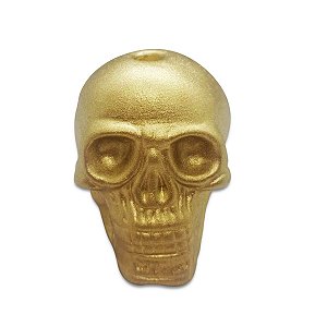 Porta Velas de Caveira Dourada Detalhada Alta Qualidade 6cm