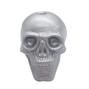 Porta Velas de Caveira Prata Detalhada Alta Qualidade 6 cm