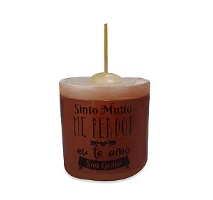 Vela 90g Frase Motivacional Perdão Te Amo Perfume Floral
