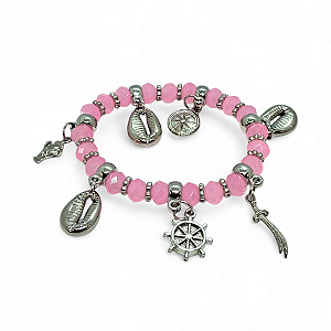 Pulseira Obá Orixás Umbanda Candomblé Rosa Claro Ajustável