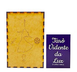 Tarô Vidente da Luz Marselha com Porta Tarô Místico Madeira