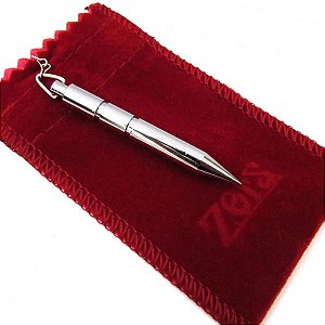 Pêndulo de Agulha de Metal Prata 6 cm com Bolsa de Veludo