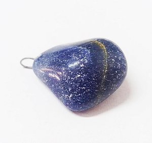 Pingente Quartzo Azul Polida Natural Pedra do Bem Estar