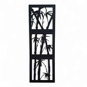Placa Decorativa Bambu Prosperidade Total Mdf Cor Preto 19cm
