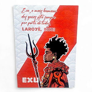 Placa Decorativa Exu Protege Caminhos Fita Dupla Face 27 cm