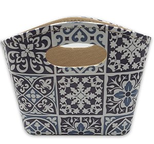 Porta Revista ou Cesto de Flores Bolsa Ladrilhos 20x16cm