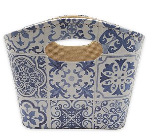 Porta Revista ou Cesto de Flores Bolsa Ladrilhos 20x16cm