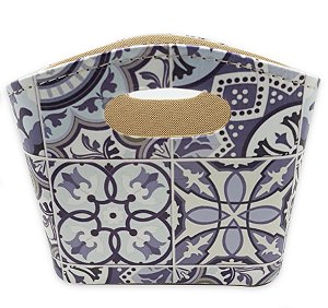 Porta Revista ou Cesto de Flores Bolsa Ladrilhos 20x16cm