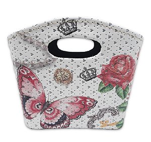 Porta Revista ou Cesto de Flores Formato Bolsa Borboletas