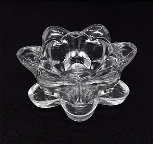 Porta Vela Flor De Lótus Cristal