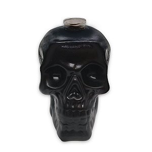 Porta Velas Caveira Preta Velas Faiança queimada 14 cm