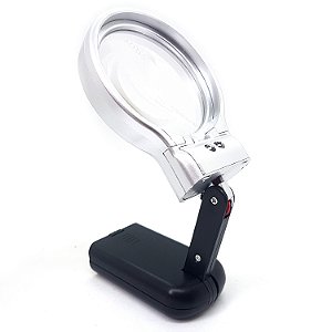 Lupa De Mão Mesa Bancada 3 Em 1 Dobrável Magnifier TH-7006