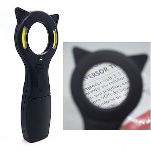 Lupa Portátil Ampliação 5x LED Luz Uv Anti-falsificação