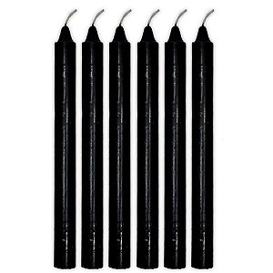 Maço 6 Velas Obaluaê Preta Preto Velho Vela  Preta Umbanda