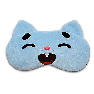 Máscara Para Dormir Gato Azul Gel Térmico Reduz Olheiras