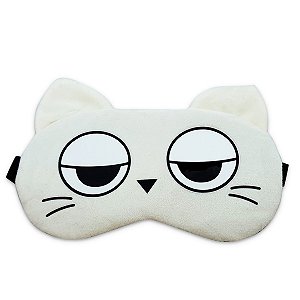Máscara Para Dormir Gato Branco Gel Térmico Reduz Olheiras