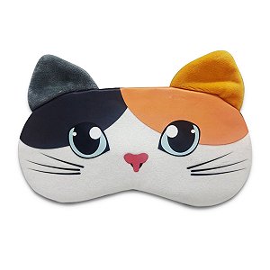 Máscara Para Dormir Gato Colorido Gel Térmico Reduz Olheiras