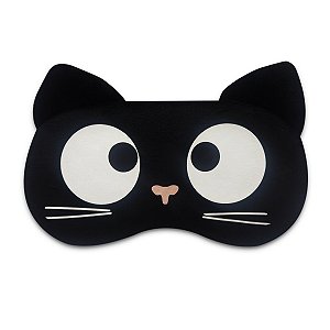 Máscara Para Dormir Gato Preto Gel Térmico Reduz Olheiras