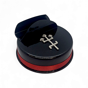 Ofertador Porta Cigarro e Cigarrilha Exu Metal Preto 7 cm