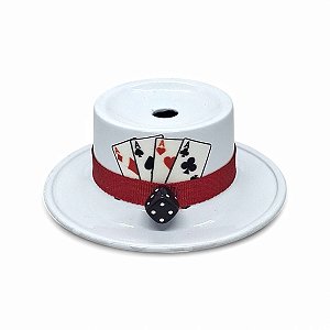 Ofertador Porta Cigarro Zé Pilintra Cartola Branca Metal 7cm