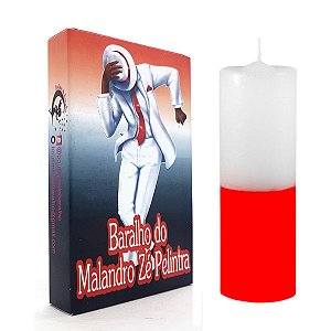 Kit  Baralho Tarô Zé Pilintra e Vela Vermelha e Branca
