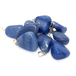 Kit 10 Pingentes Quartzo Azul Natural Equilíbrio Emocional