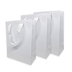 Kit 100 Sacola De Papel Offset P Alça Prática Unidade 20 cm