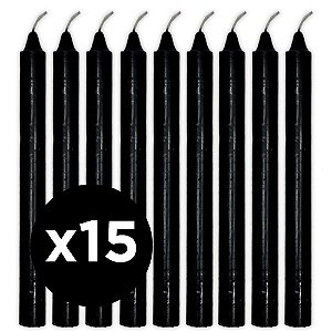 Kit 15 Velas Obaluaê Preta Preto Velho Vela Preta Umbanda