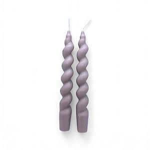Kit 2 Velas Espirais Roxas Elegantes Para Castiçal 19 cm