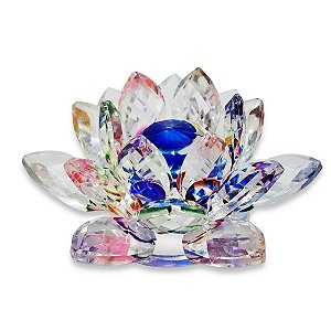 Flor de Lótus Cristal Brilhante Beleza Espiritual  3 cm