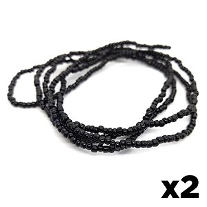 Guia De Miçanga Preto Exu Pombagira 60cm 2 un
