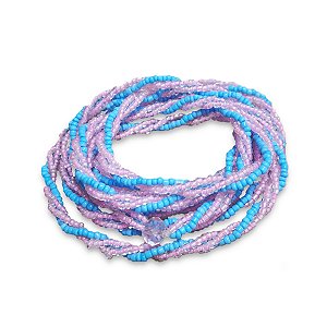 Guia Miçanguinha Ibeji Erê Azul Rosa 3 Fios Trançado 50 cm