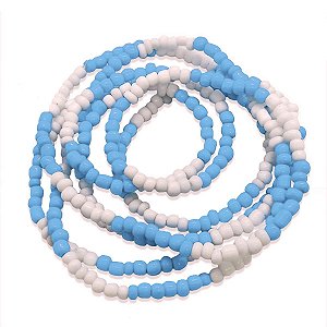 Guia Proteção Erê Ibeji Branco e Azul Contra o Mal