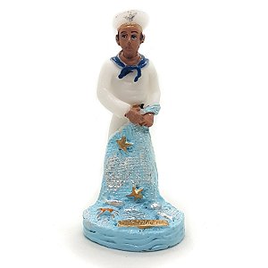 Imagem Estátua Marinheiro Pescador Resina 12 Cm