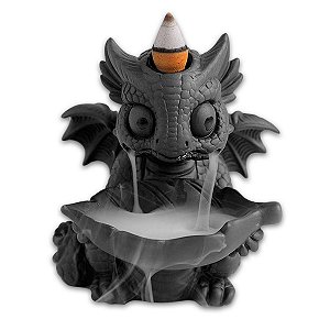 Incensário Baby Dragão da Folha Incenso Cone Cascata 12 cm