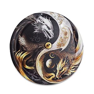 Incensário de Metal Vareta Dragões Ying e Yang com Íman 11cm