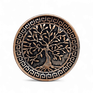 Incensário de Vareta Árvore da Vida Rústico Bronze 10 cm