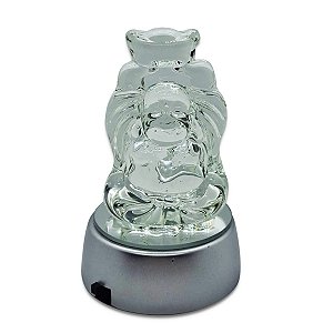Enfeite Buda com Base Redonda Espelhada com Leds Rgb 9 cm