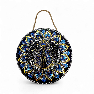 Enfeite de Parede Nossa Senhora Aparecida Mandala 16 cm