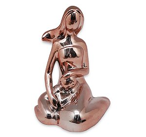 Enfeite Estátua Mãe e Filho em Porcelana Amor e Ternura